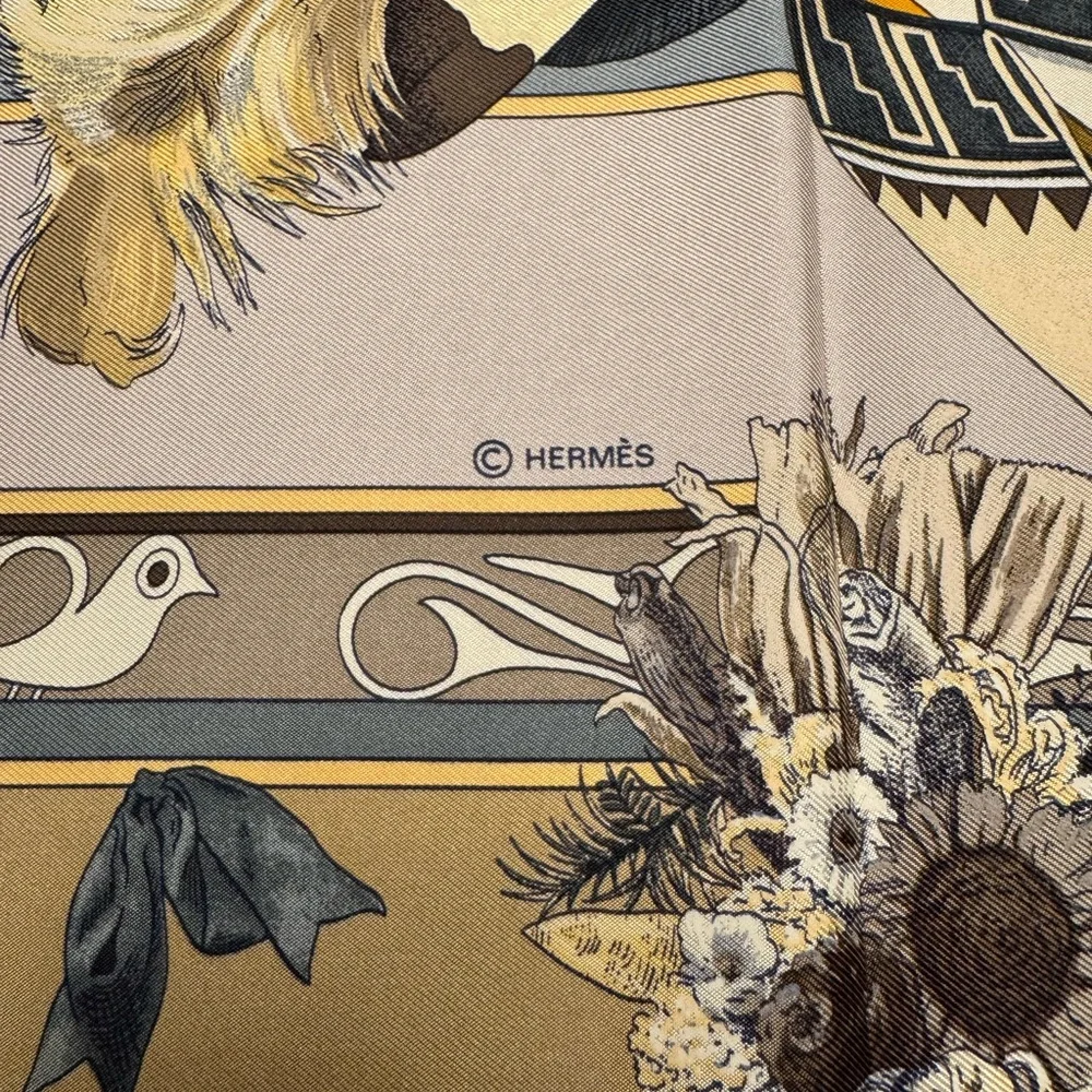 Hermès Vintage Kachinas Hopi Silk Scarf by Kermit Oliver - Picture 11 of 14